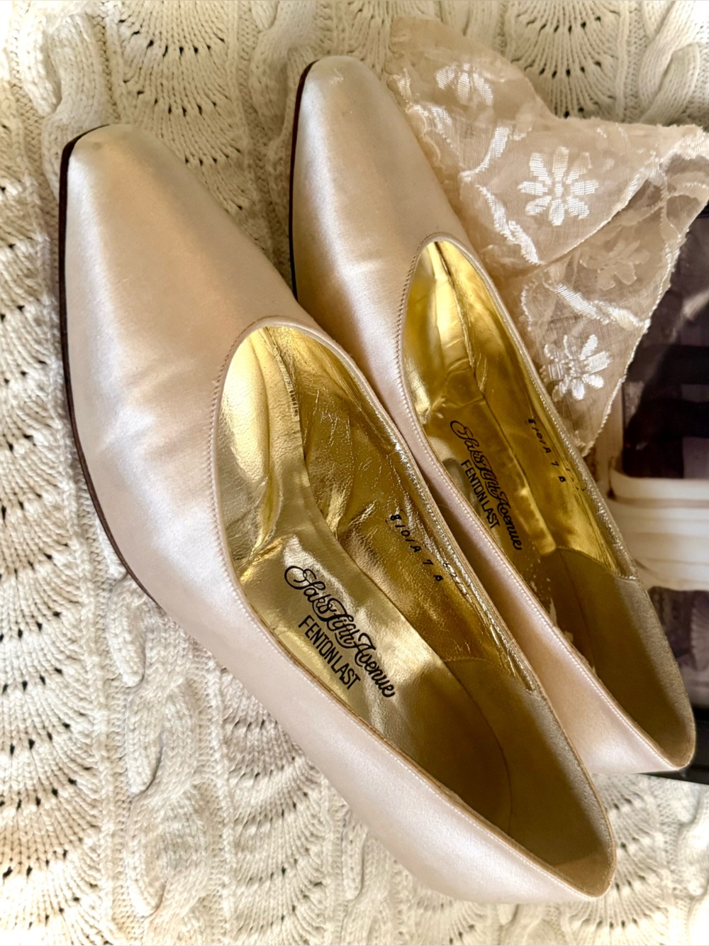 FENTON Satin Pointed Toe Low Kitten Heel in Pale Champagne Pink